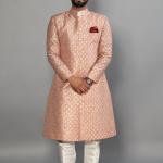 Handmade Banarasi Brocade Achkan | Silver Pink Father Son Combo | Jaipurio